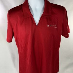 DELTA CARGO SPORT TEK PORT AUTHORITY RED POLO SHIRT WOMENS XL SHORT SLEEVE